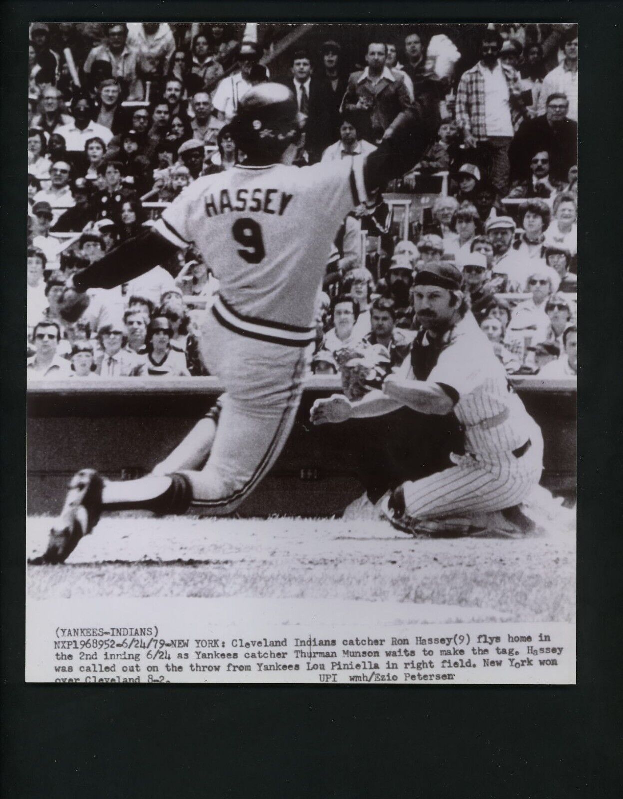 Thurman Munson & Ron Hassey Type IV 1979 Press Photo Poster painting New York Yankees Indians