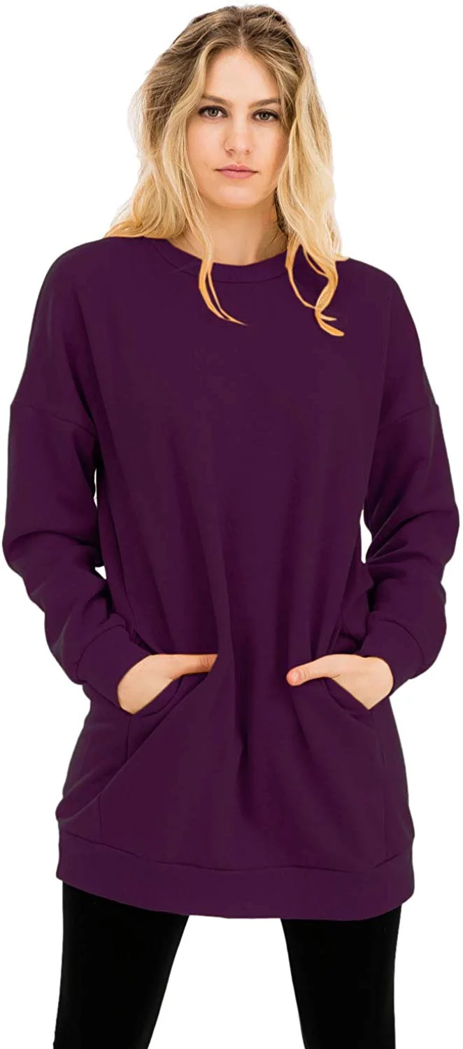 women's  Over-Sized Casual Loose Fit Long Sleeves Sweatshirts