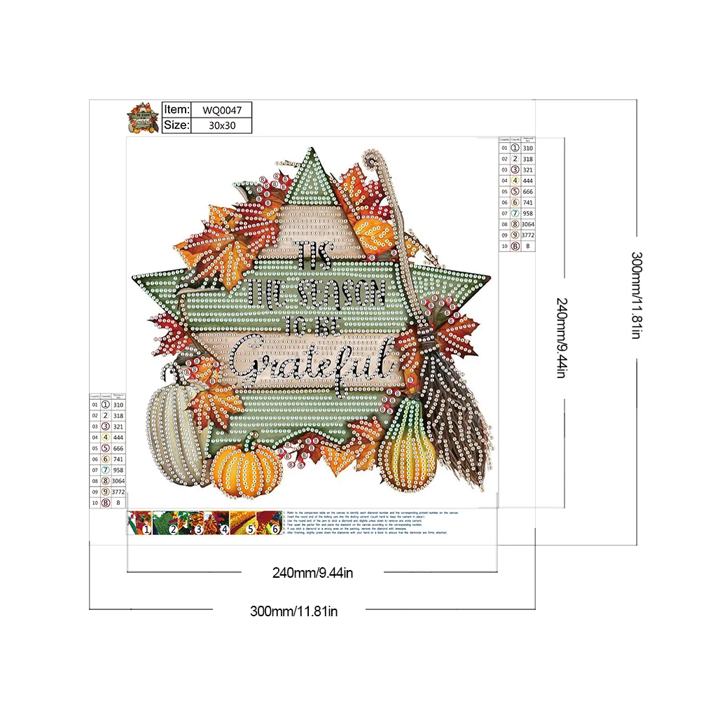 Diamond Painting - Partial Special Shaped Drill - Fall Pentagram(Canvas|30*30cm)