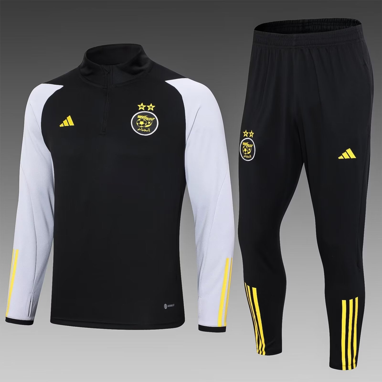 2023/2024 Algeria Half-Pull Training Suit Black Shirt mysite