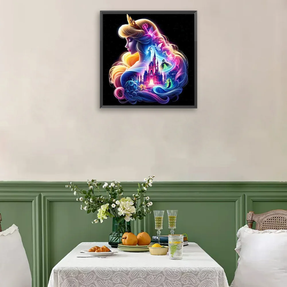 Diamond Painting - Full Square Drill - Princess Forest Silhouette(Canvas|35*35cm)