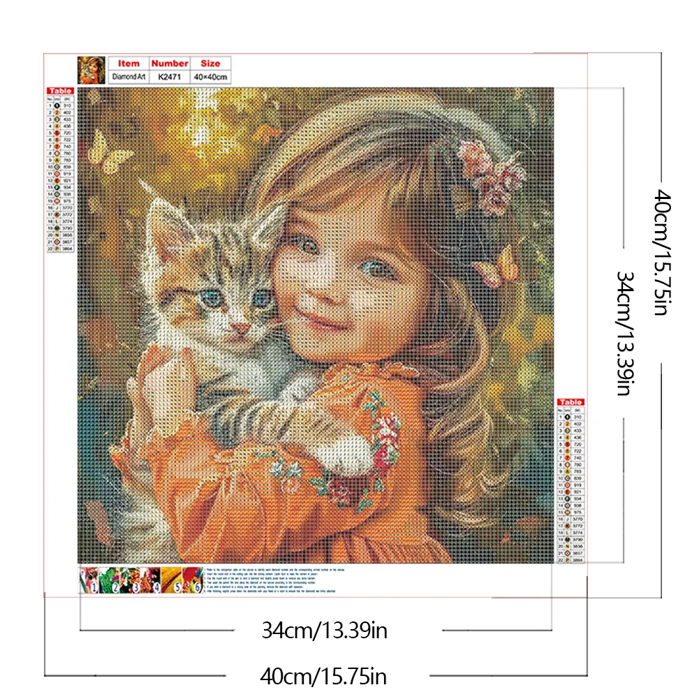 Diamond Painting - Full Round Drill - Girl(Canvas|40*40cm)