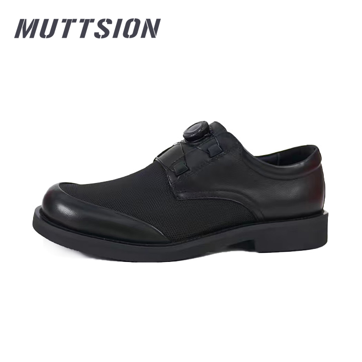 MUTTSION Swivel Buckle Ice Mesh Comfortable Breathable Stylish Men's Leather Shoes