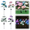 Solar LED Hydrangea Flower Light 10H Lighting Time Ground Plug Flower Light for Garden Pathway Patio Backyard Landscape Decor