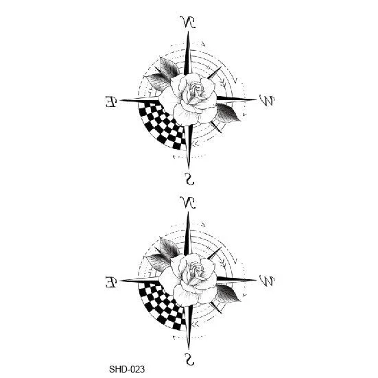 Waterproof Temporary Tattoo Black Sketchs Flowers Animal Tattoo Stickers Flash Fake Body Tattoos for Women tatuajes temporales