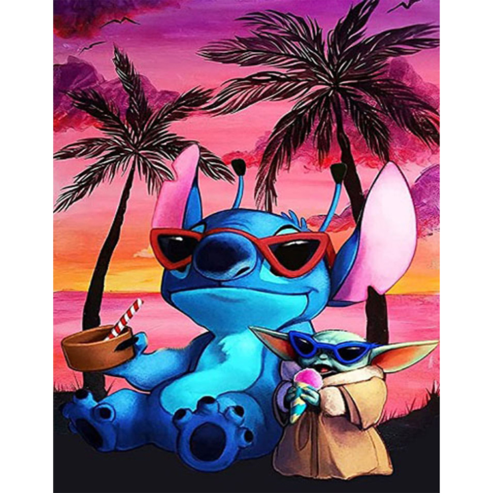 

Cartoon Blue Monster - 11CT Stamped Cross Stitch - 40*50CM, 501 Original