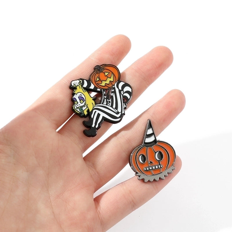 IG Style Funny Pin Pumpkin Bat Skull Alloy Enamel Unisex Brooches