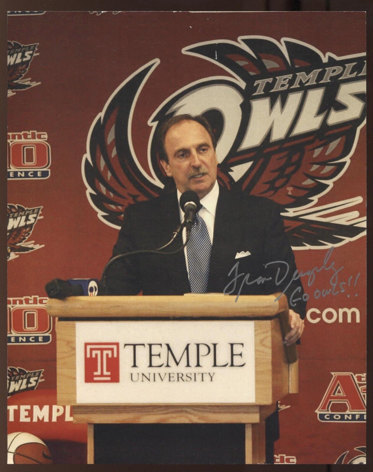 Fran Dunphy Signed 8x10 Photo Poster painting College NCAA Basketball Coach Autographed Temple