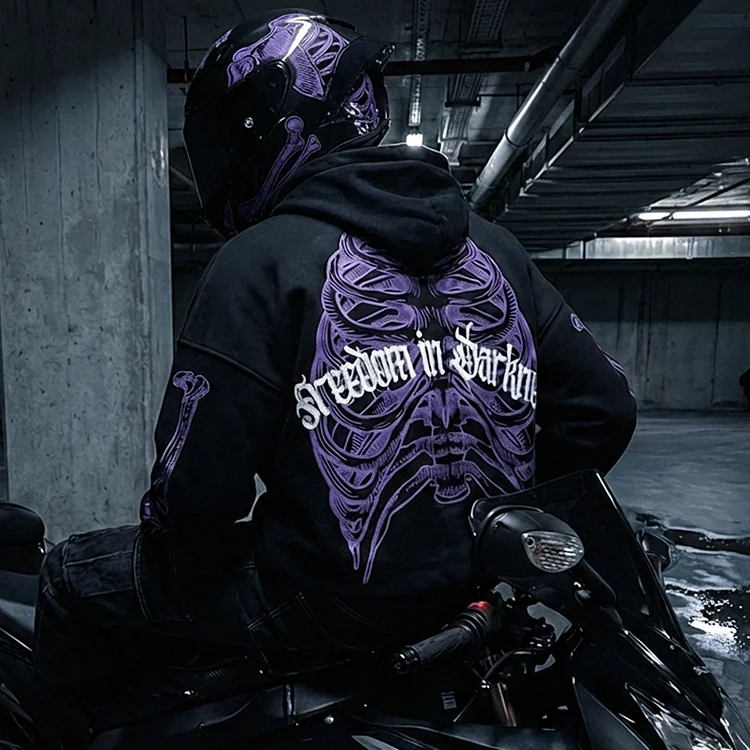 Men's Motorcycle-style Glow-in-the-dark Religious Unisex Printed Hoodie