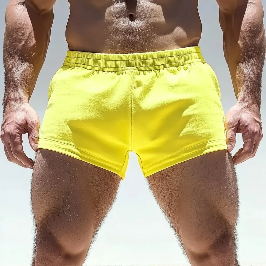 Neon Yellow Athletic Shorts for Men - Perfect for Summer Sports and Casual Wear-inspireuse
