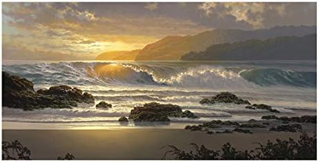 Canvas Picture Painting Sunset Beach Landscape Canvas Scandinavian Posters and Prints Sea Wave Seascape Wall Art Picture for Living Room Decor (Color : FB456 A, Size (Inch) : 70x140 cm Unframed) ( 20x40cm Unframed