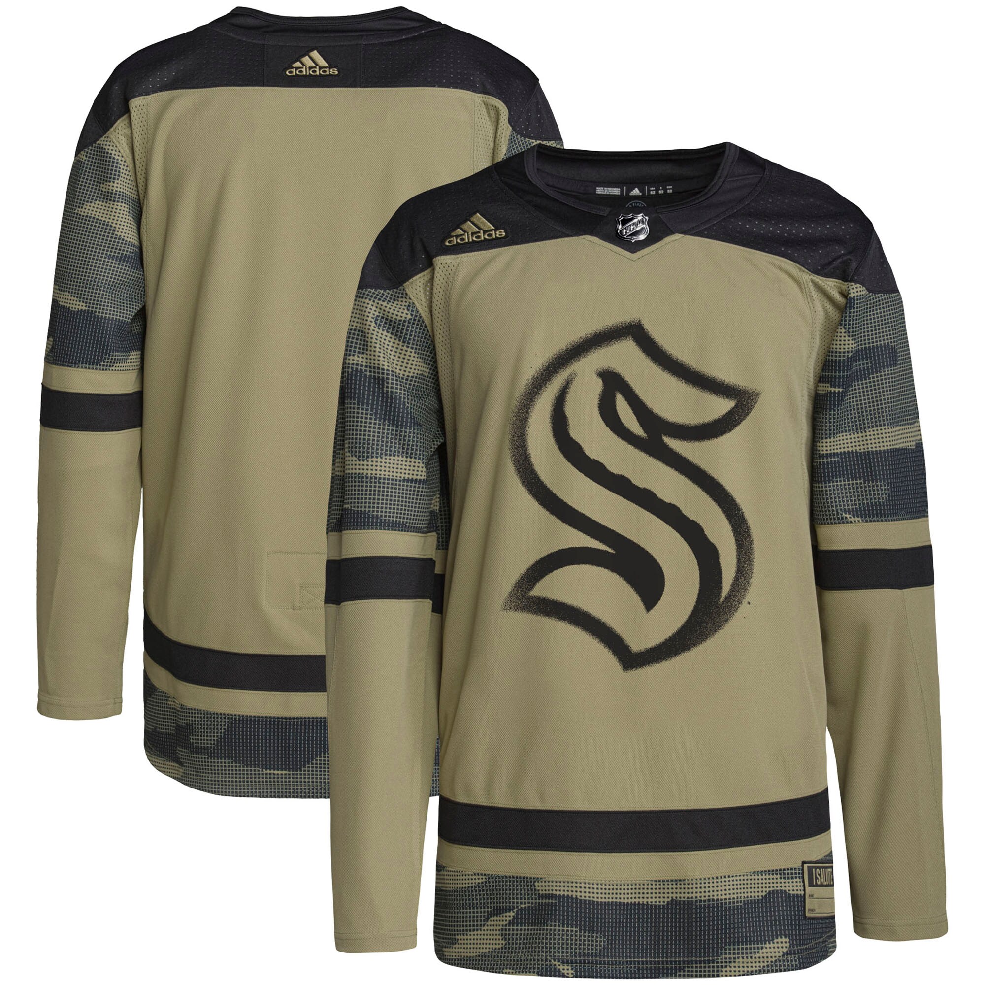 Seattle Kraken  Military Appreciation Team  Practice Jersey &ndash; Camo mysite