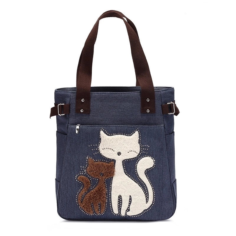 Women’s Cute Cat Canvas Shopping Bags