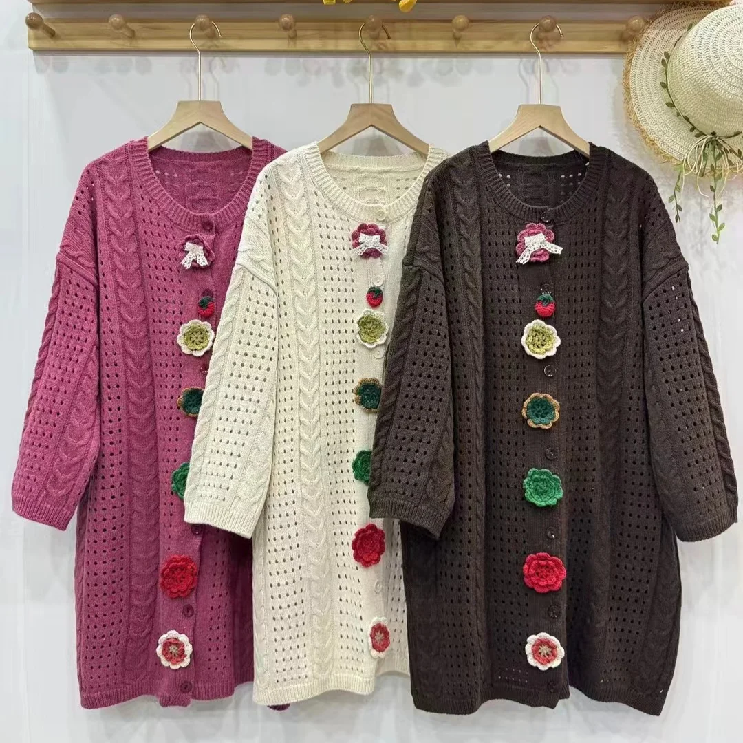 Chicfifth Sweater Women Winter Long Sleeve High Quality Autumn Vintage Top Knitted Cardigan
