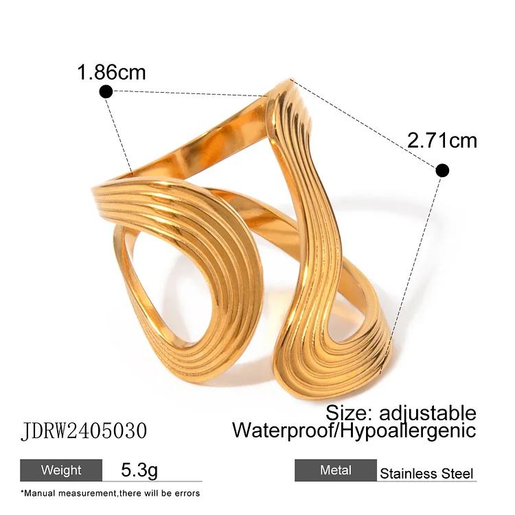 Design Sense Minority Simple 18K Gold Stainless Steel Double Layer