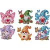 (US Local)6Pcs Butterfly Gnome Diamond Painting Fridge Magnet DIY Diamond Fridge Stickers