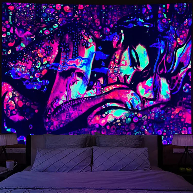 Trippy Figure - Black Light Tapestry