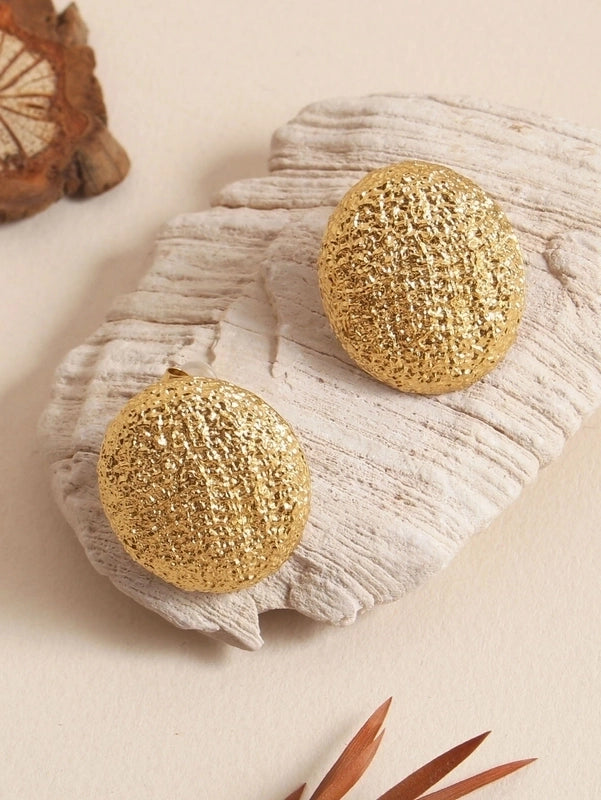 1 Pair Elegant Minimalist Heart Shape Solid Color 304 Stainless Steel 18K Gold Plated Ear Studs