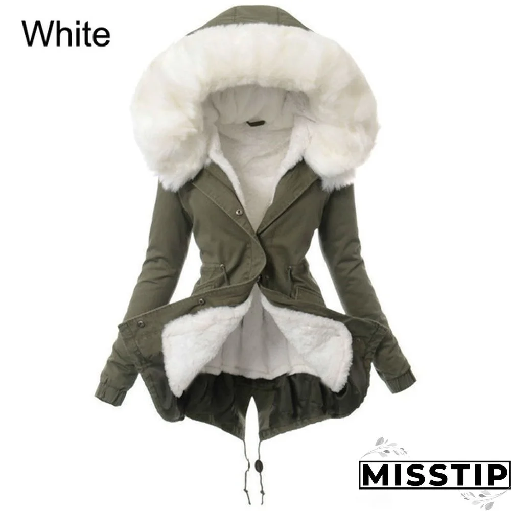 Women's Fashion Faux Fur Hooded Long Coat Winter Warm Fleece Thicken Parka Jacket Outwear Plus Size