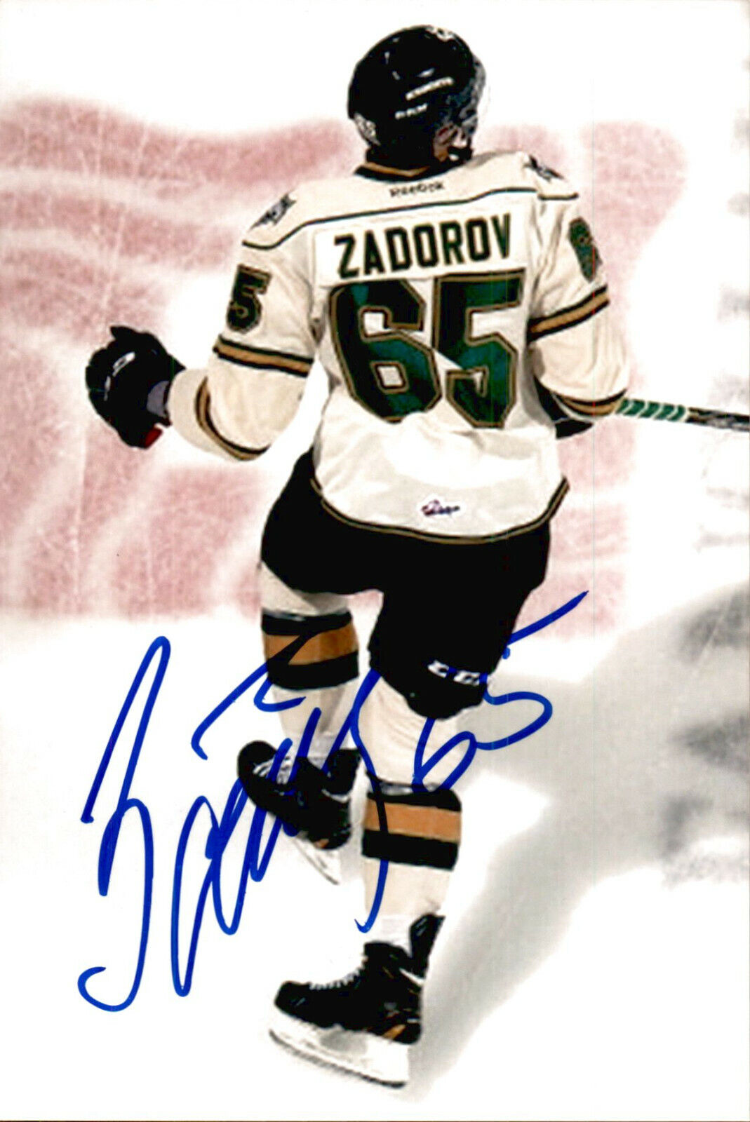 Nikita Zadorov SIGNED autograph 4x6 Photo Poster painting LONDON KNIGHTS / CHICAGO BLACKHAWKS #5