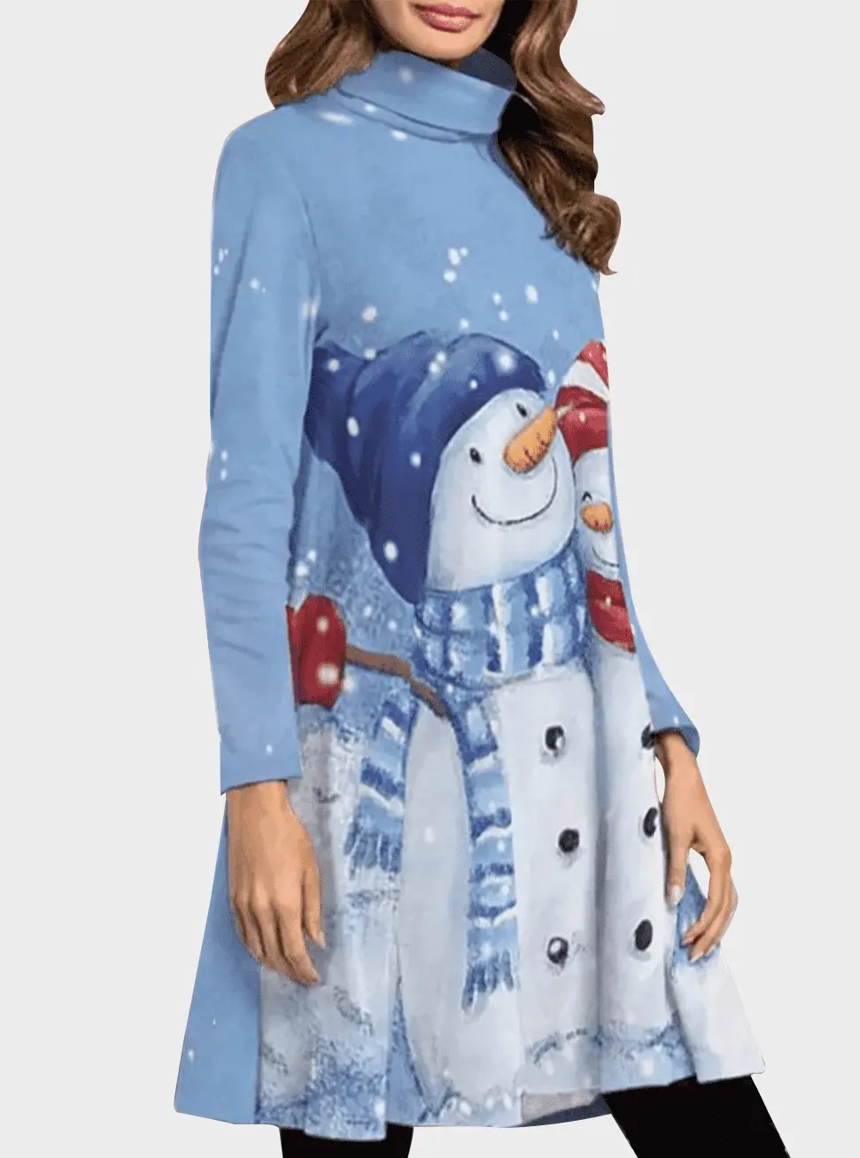  thdmladies Snowman Christmas Turtleneck Dress thedmladies