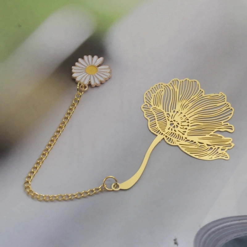 Fashion Brass Gift Hollow Tassel Bookmark