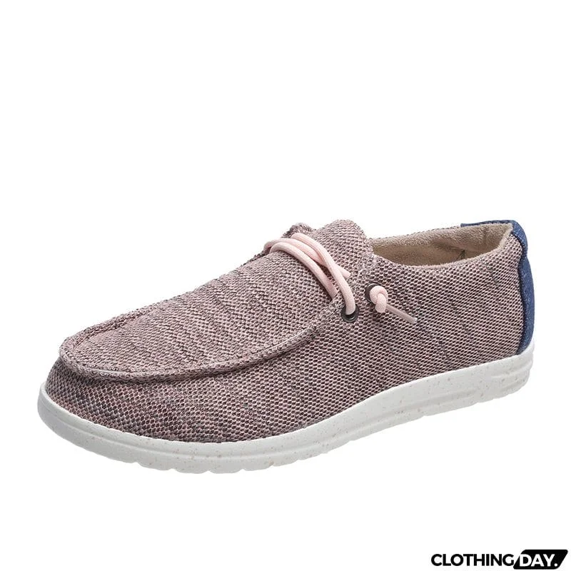 Casual Round Toe Canvas Flat Heel Loafers