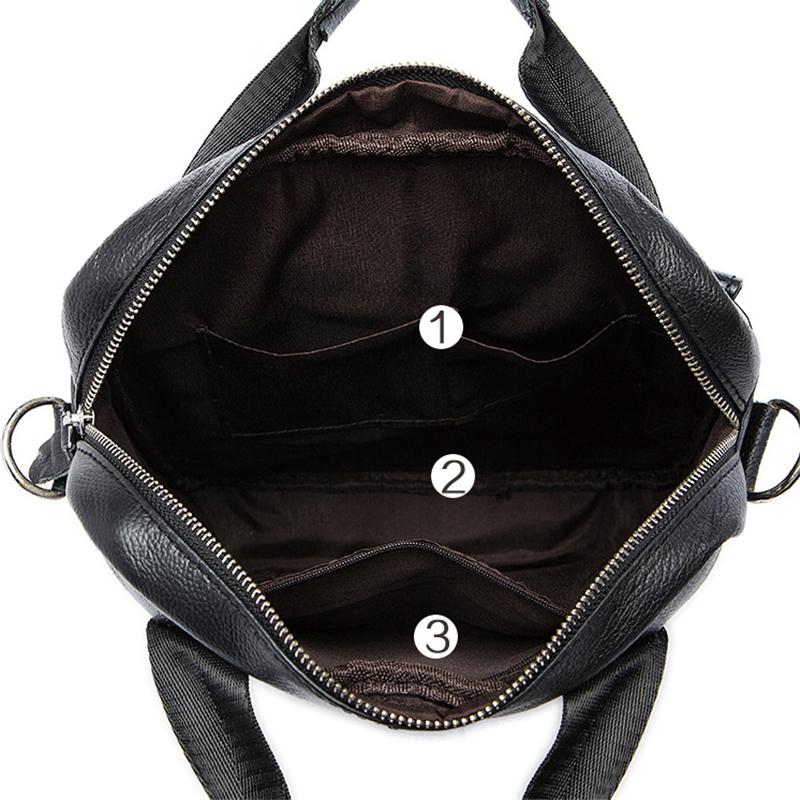 Classic Leather Soft Handbags For Men With Large Capacity