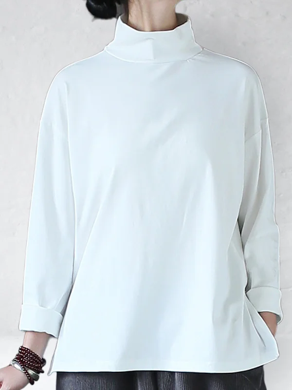 Cotton Turtle Neck Long-Sleeve Tee