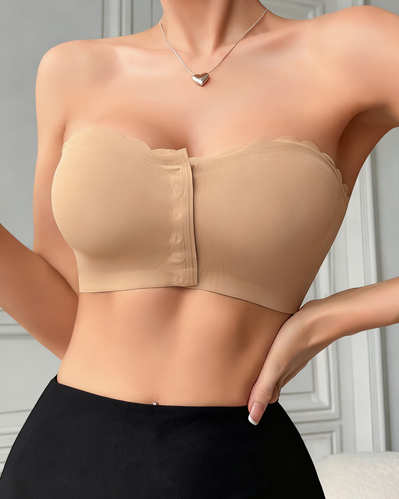 Strapless Bra With Front Clasp Anti-Slip Design