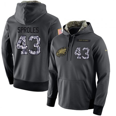 NFL Men's  Philadelphia Eagles #43 Darren Sproles Stitched Black Anthracite Salute to Service Player Performance Hoodie