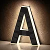 LED Illuminated Modern Address Sign Waterproof Personalized Solar Powered Address Number Dusk To Dawn Adhesive Or Screw Mount for Outside House Light Up Courtyard Hotel Bar