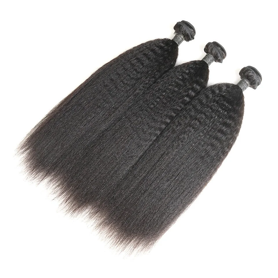 12A Kinky Straight Hair Extensions 3 Bundles 100% Human Hair Extensions
