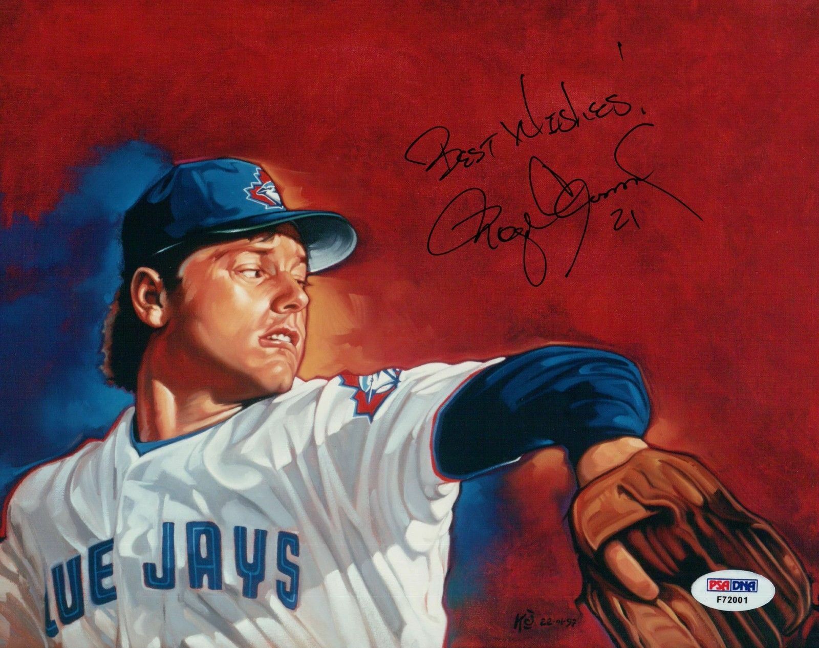 Roger Clemens Signed 8X10 Art Photo Poster painting Autograph Blue Jays Best Wishes
