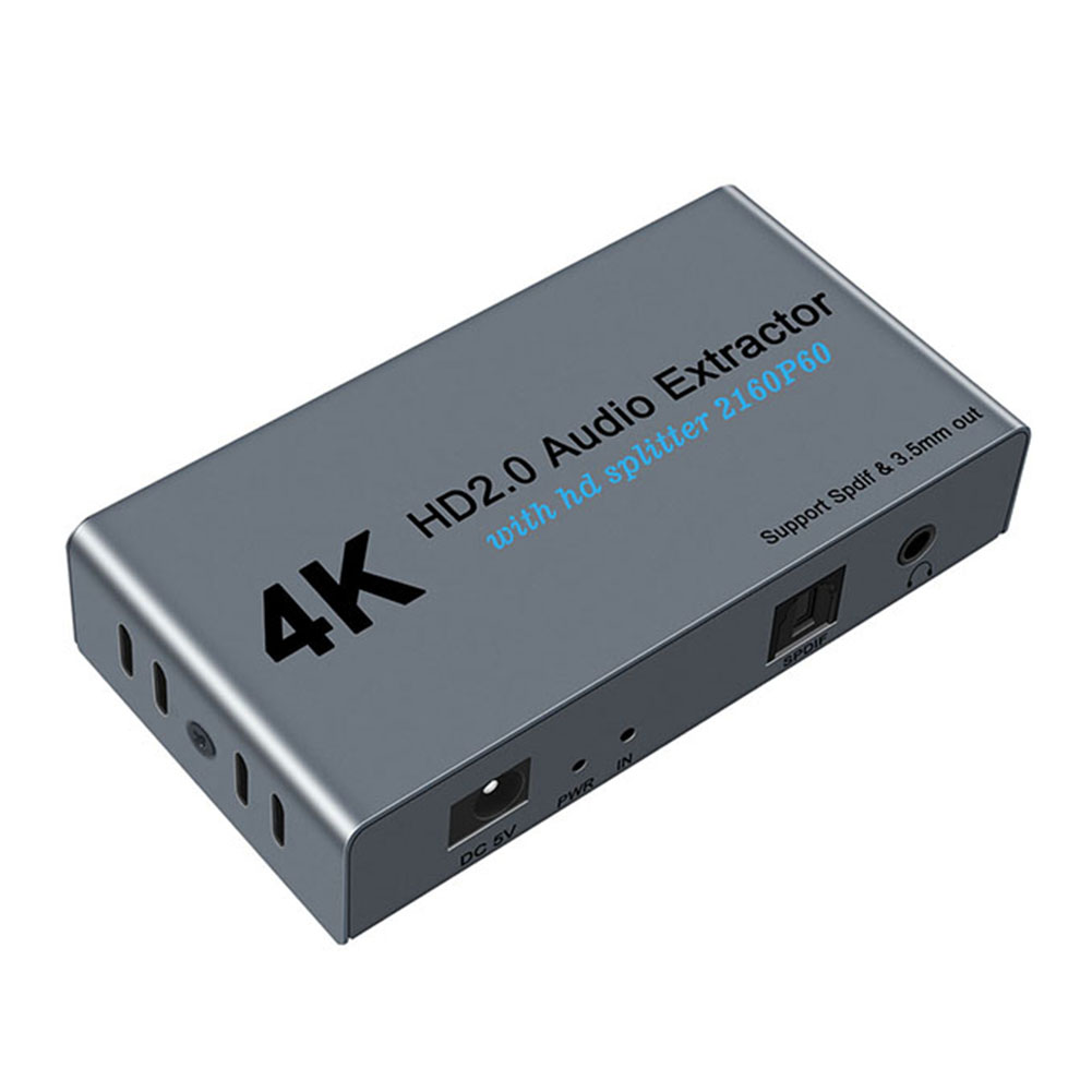 

E12A 4K HDMI-compatible 2.0 Splitter 1 In 2 Out with SPDIF + 3.5mm Audio Extractor, 501 Original