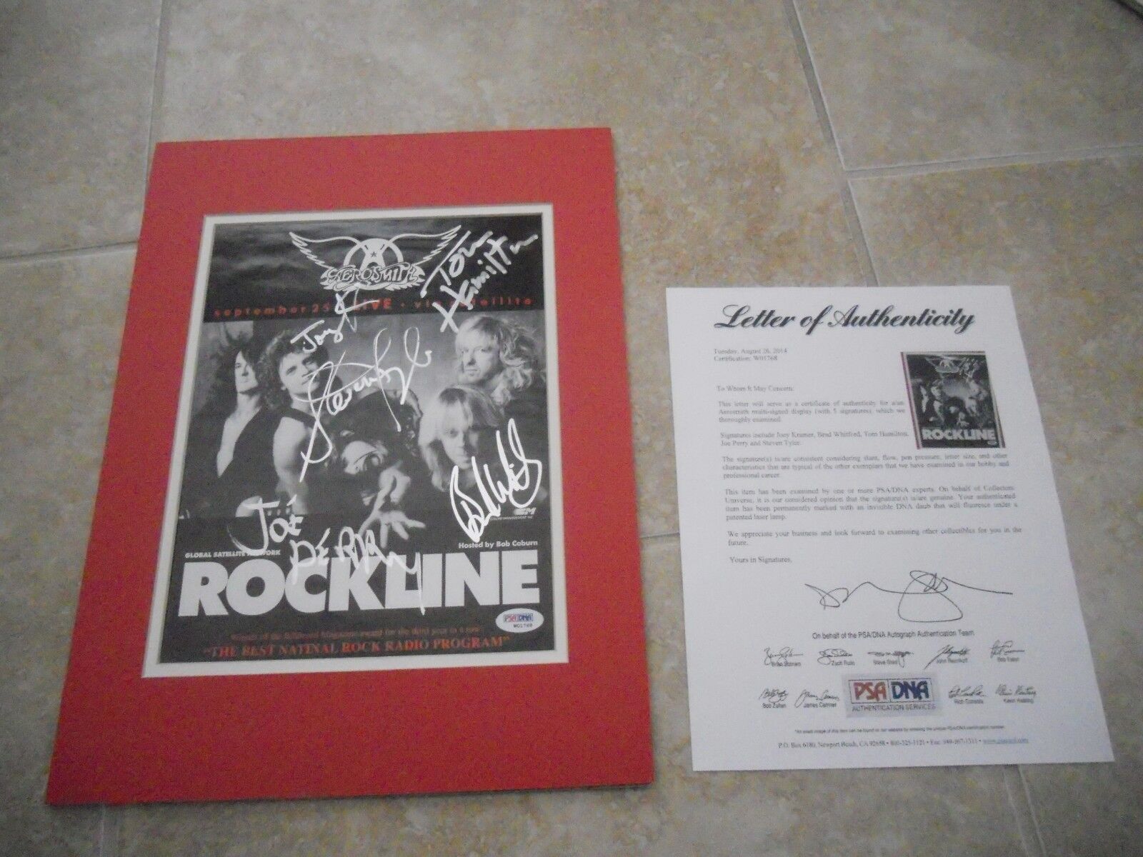 Aerosmith EARLY FULL Signatures Signed Autographed Photo Poster painting Display PSA Certified