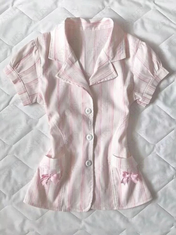 Aonga Aesthetic Pink T Shirt Women Clothing 2000s Kawaii Harajuku Slim Short sleeve Korea Sweet Girl Crop Top Y2k T Shirts Graphic Tee aonga