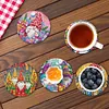 8Pcs Goblin DIY Wood Diamond Painting Coasters Kit with Round Base