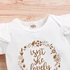 Baby Girl  3-piece Letter Print Bodysuit and Dotted Shorts/Sets
