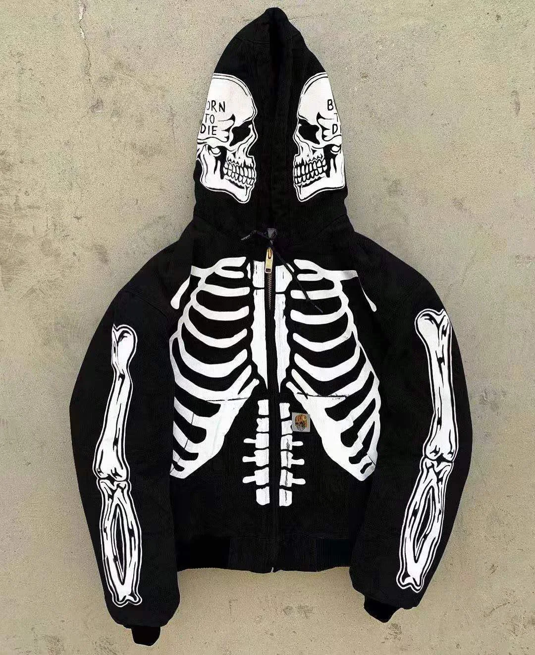 Skull Long Sleeve Polyester Hoodie Floral Hoodie