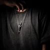 Retro Skull Metal Gesture Pendant Necklace Men's Rock