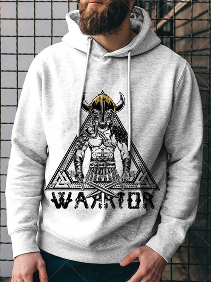 Summer fashion new street style retro warrior digital print sweatshirt men's casual hoodie -vasmok