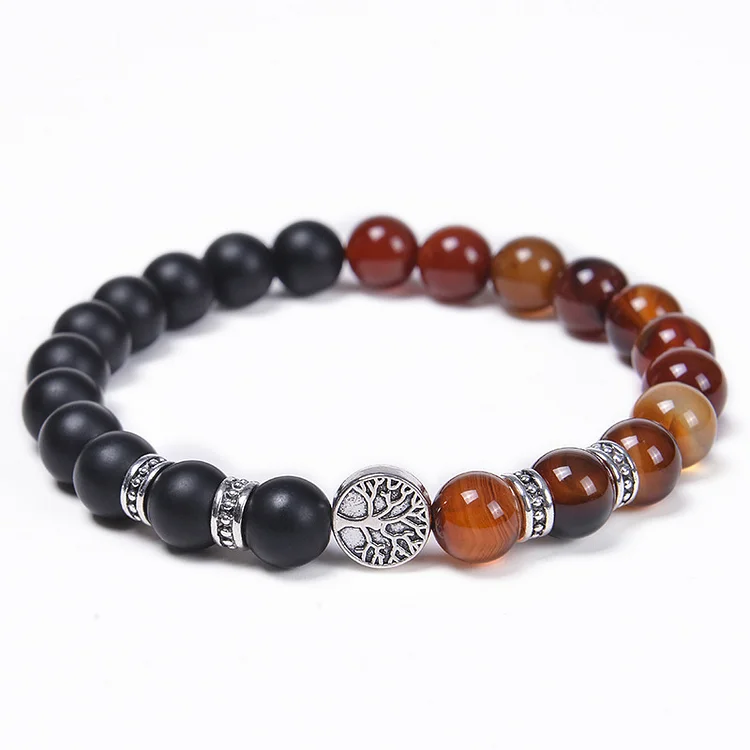 Tiger Eye With Tree Of Life Bracelet