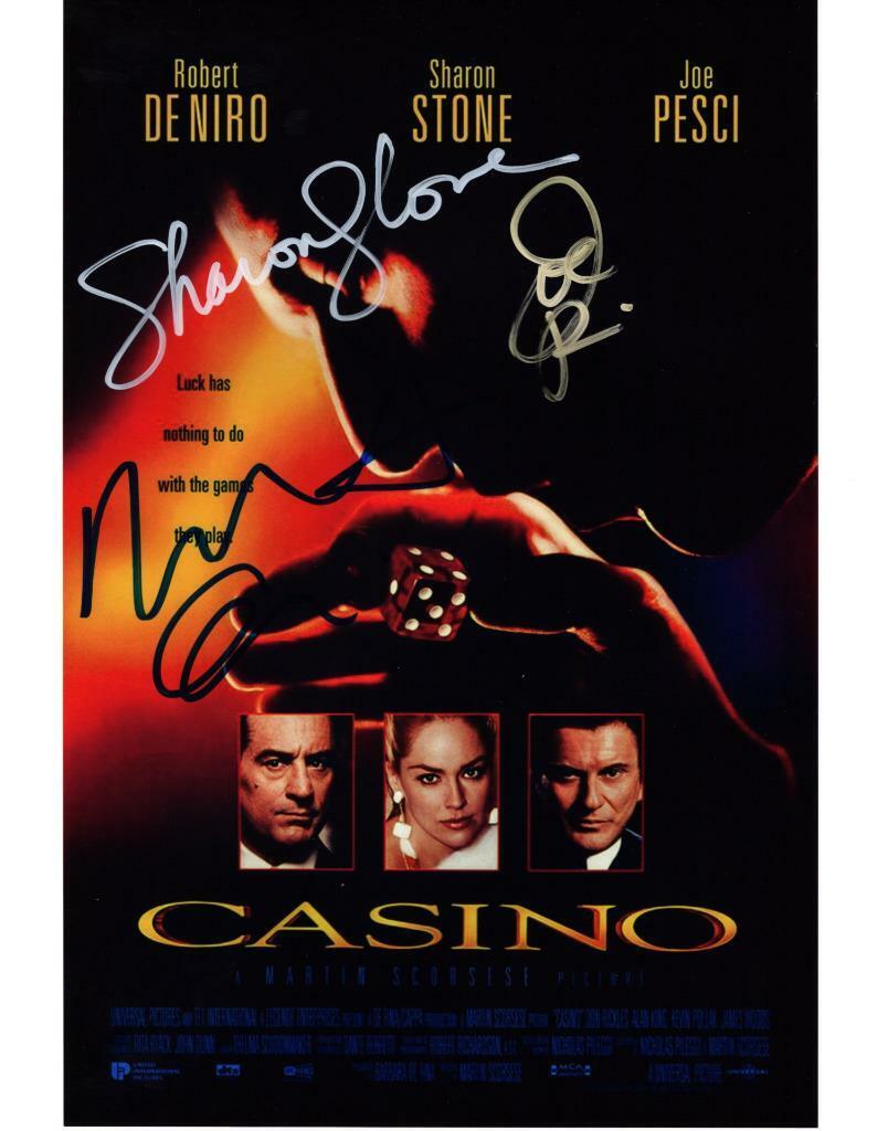 Joe Pesci Sharon Stone Robert DeNiro Signed 11x14 Photo Poster painting Autographed Pic plus COA