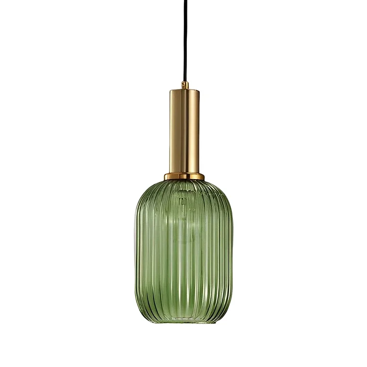 Glass Lantern Shaped Striped Creative Led Nordic Chandelier Pendant Lights - Appledas