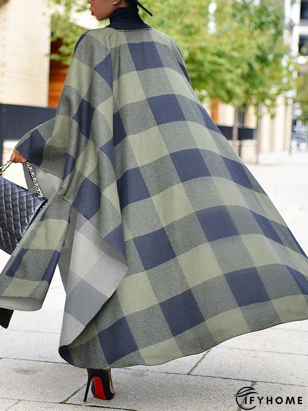 Loose Plaid Urban Overcoat | IFYHOME
