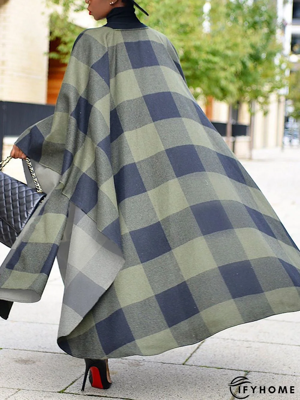 Loose Plaid Urban Overcoat | IFYHOME