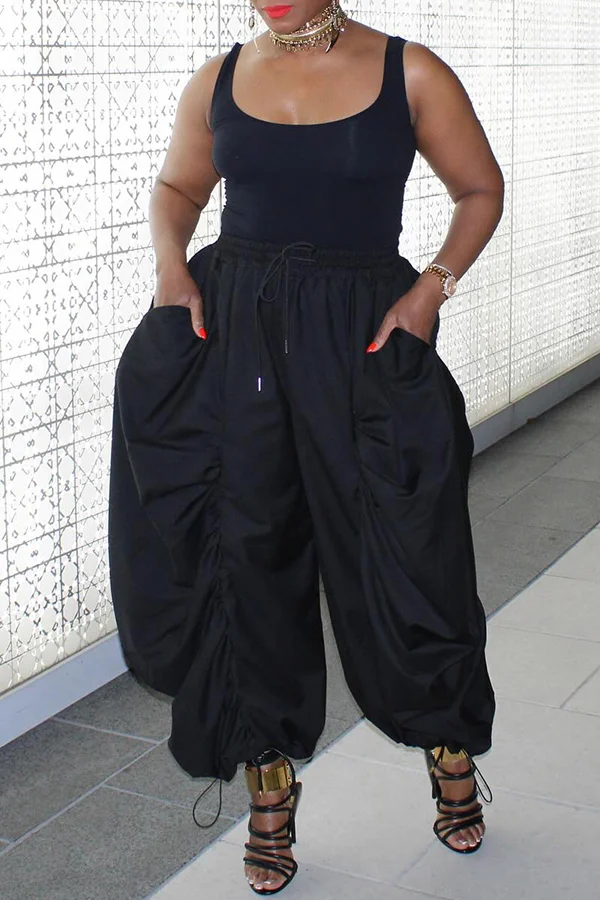 Casual Loose Elastic Trousers