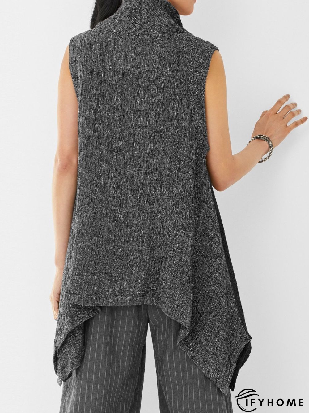 Casual Paneled Sleeveless Ombre/Tie-Dye T-shirt | IFYHOME