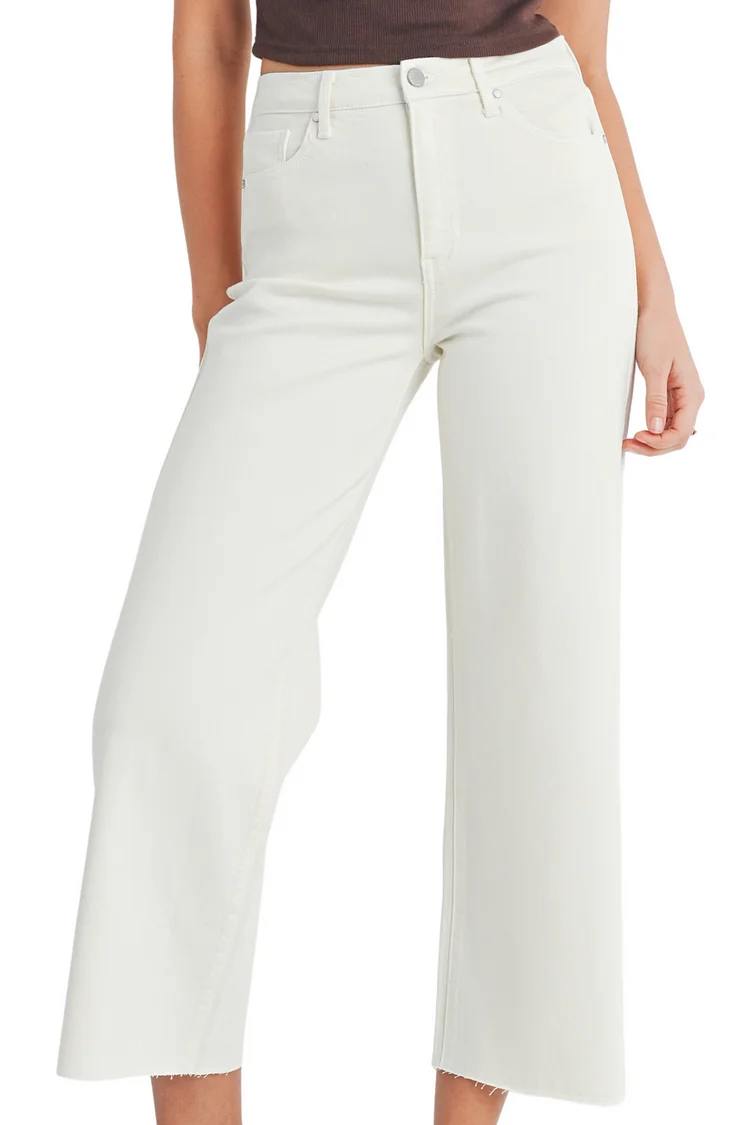 Just Black Slim Palazzo with Scissor Cut - Vanilla